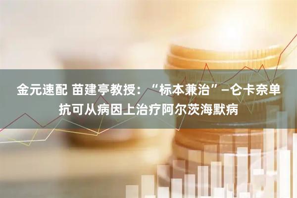 金元速配 苗建亭教授：“标本兼治”—仑卡奈单抗可从病因上治疗阿尔茨海默病